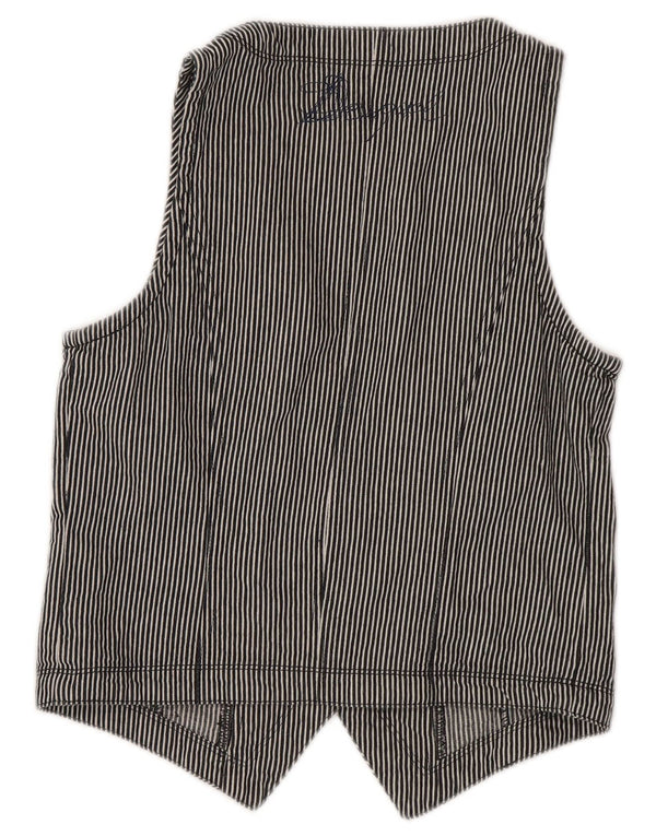 Colete feminino Desigual EU 40 médio azul marinho risca de giz algodão