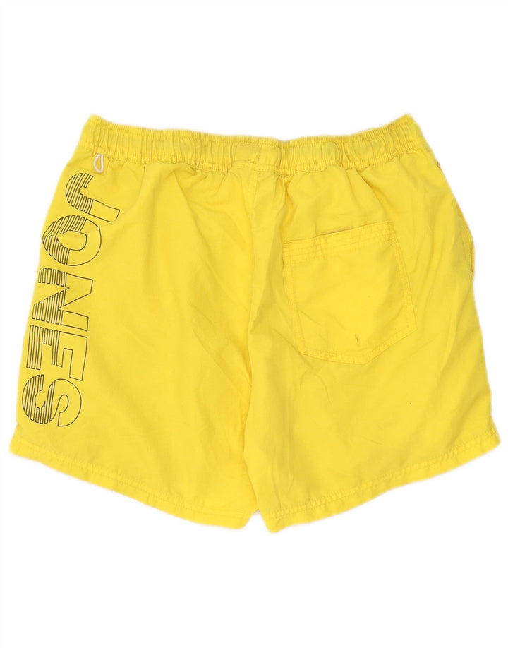 Shorts de natação masculino Jack & Jones gráfico grande poliéster amarelo