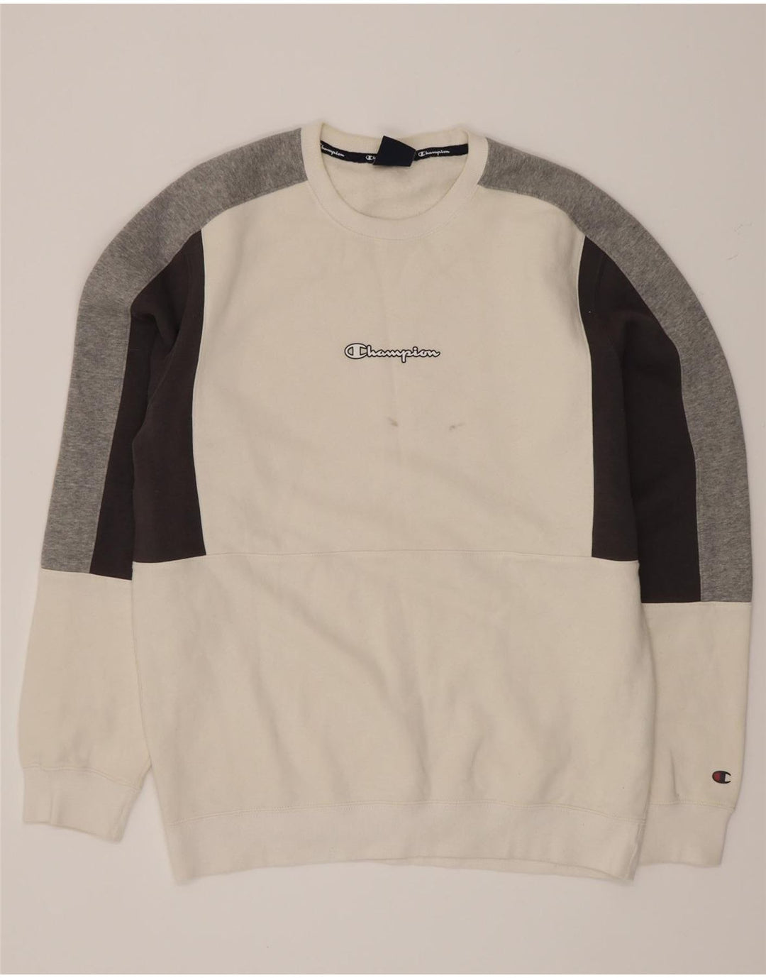 Champion moletom masculino jumper XL branco colorblock algodão