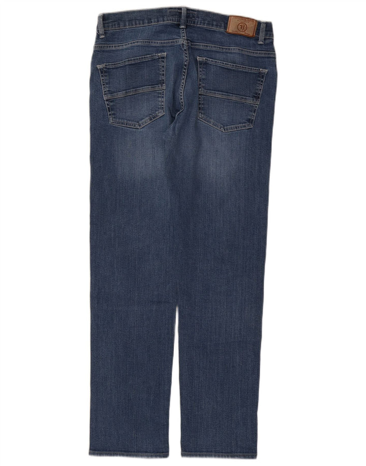 Trussardi Calça jeans reta masculina desgastada W32 L30 azul