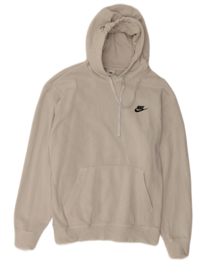 Suéter Nike masculino com capuz grande de algodão branco