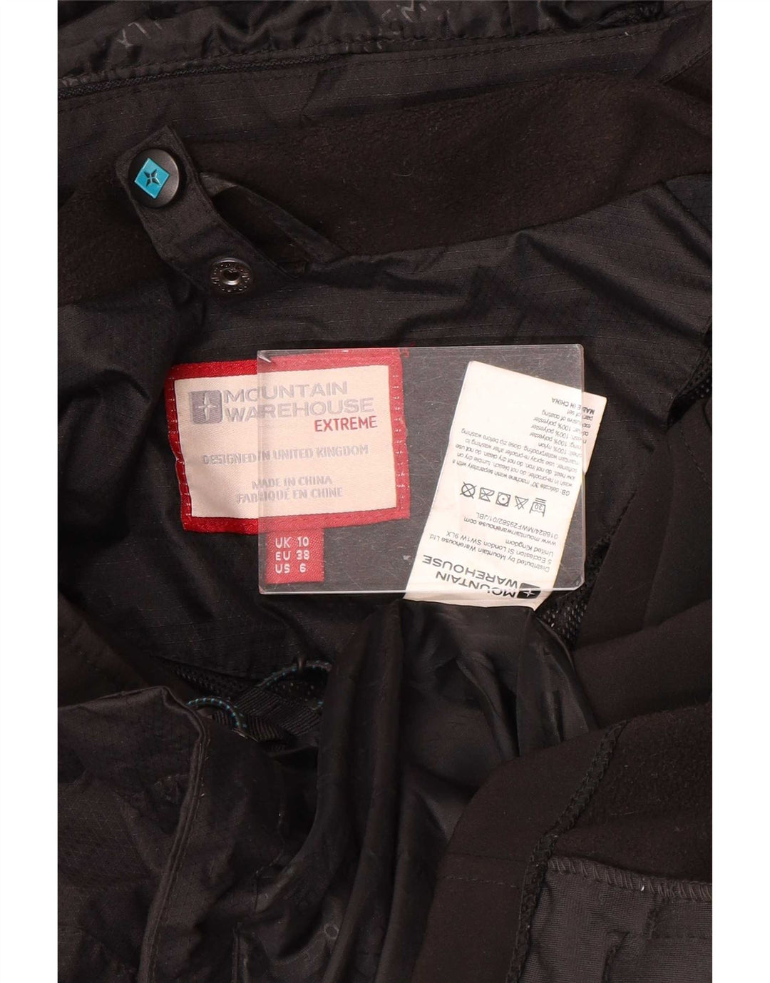 Jaqueta de chuva feminina com capuz Mountain Warehouse UK 10 nylon preto pequeno