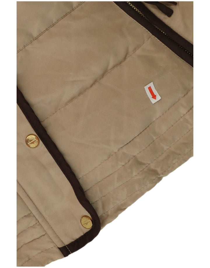 Jaqueta acolchoada feminina Zara UK 18 XL poliéster bege