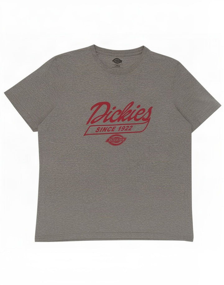 Camiseta gráfica masculina Dickies Top grande de algodão cinza