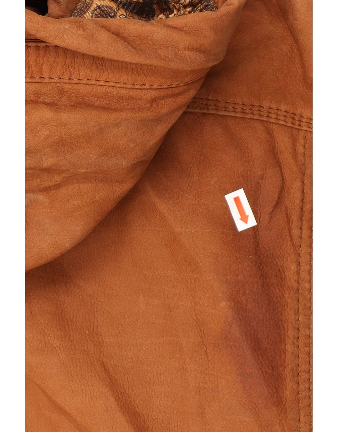 Jaqueta masculina de couro com capuz VINTAGE EU 54 2XL couro marrom
