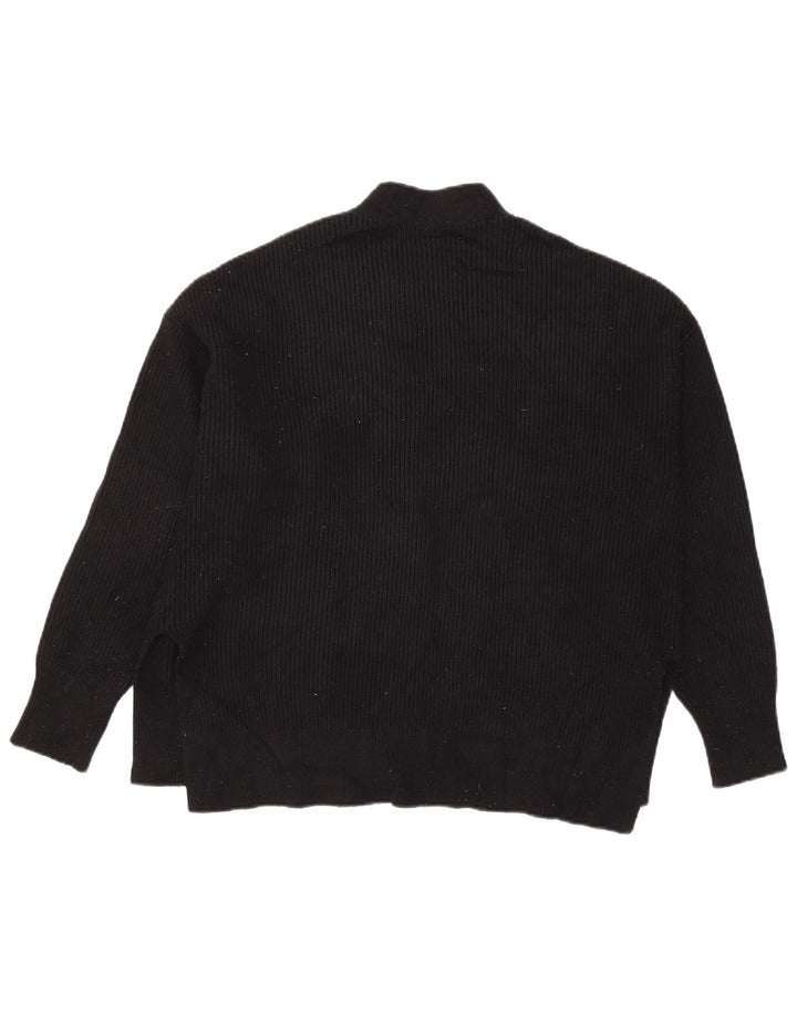 Zara Suéter Cardigan Oversized Feminino Reino Unido 14 Médio Preto