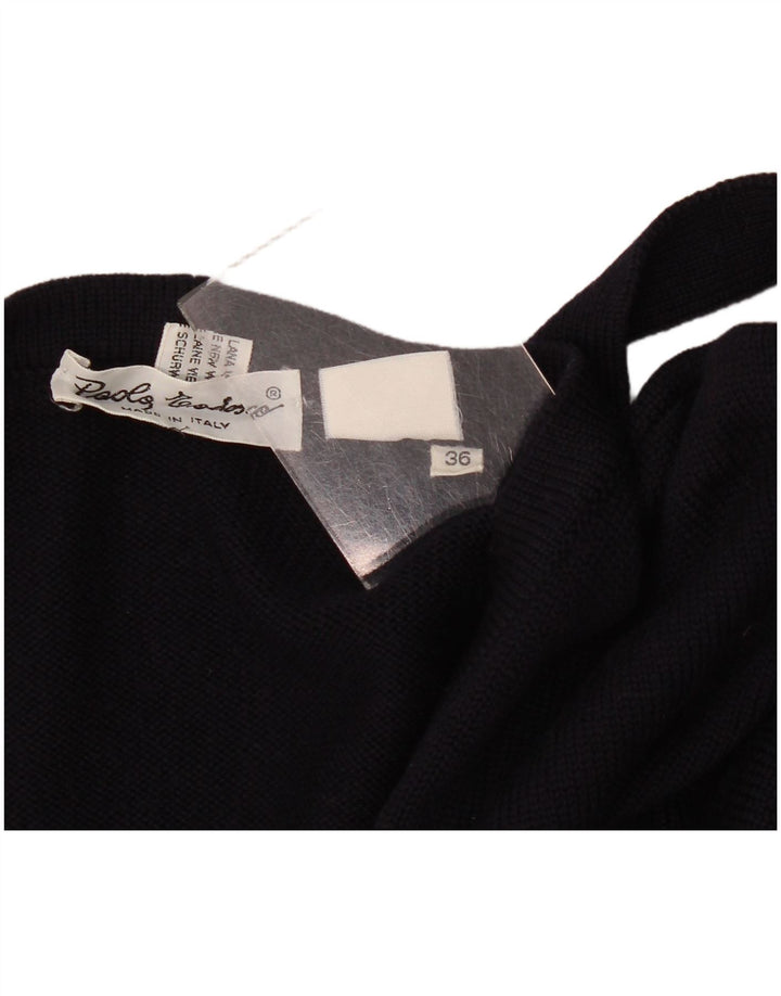 Suéter cardigã oversized feminino vintage IT 36 XS azul marinho
