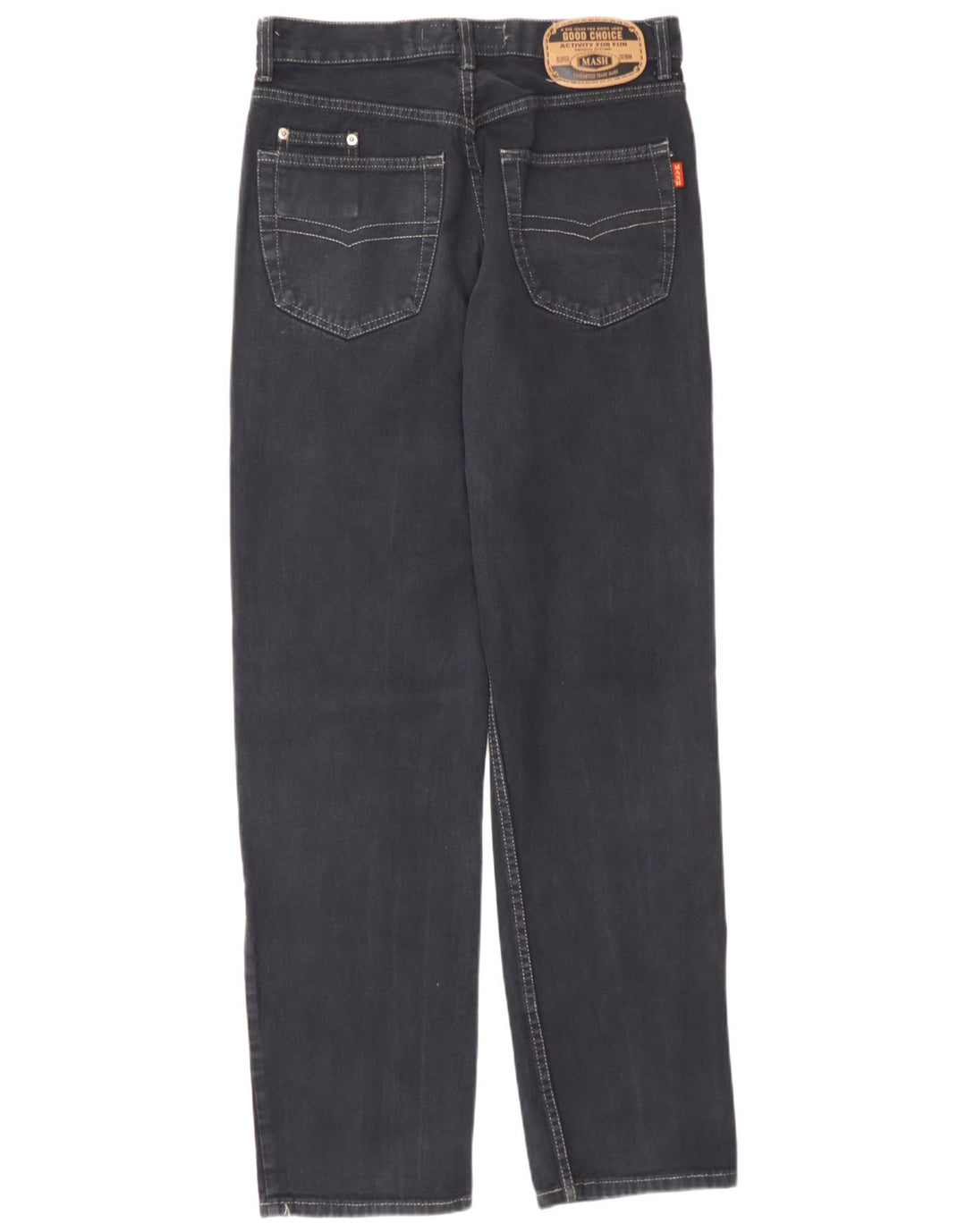 Mash Mens Straight Jeans IT 46 Pequeno W32 L32 Azul Marinho Algodão