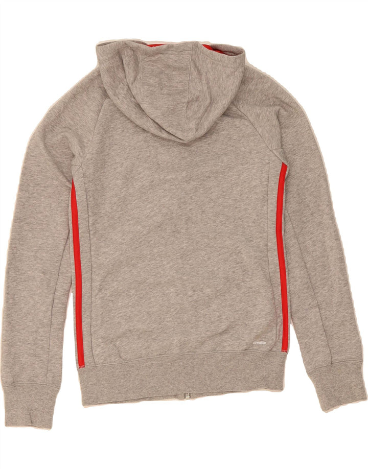 ADIDAS Girls Climalite Zip Hoodie Sweater 13-14 Years Grey Cotton Vintage Adidas and Second-Hand Adidas from Messina Hembry 