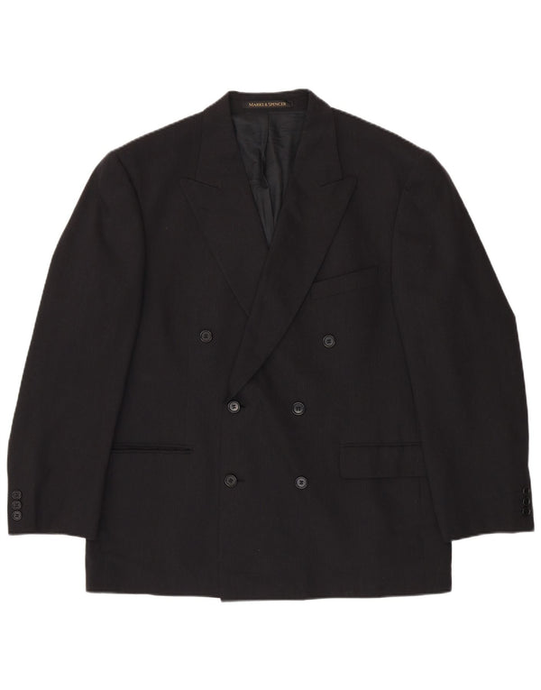 Jaqueta blazer masculina Marks & Spencer com peito duplo Reino Unido 42 grande cinza