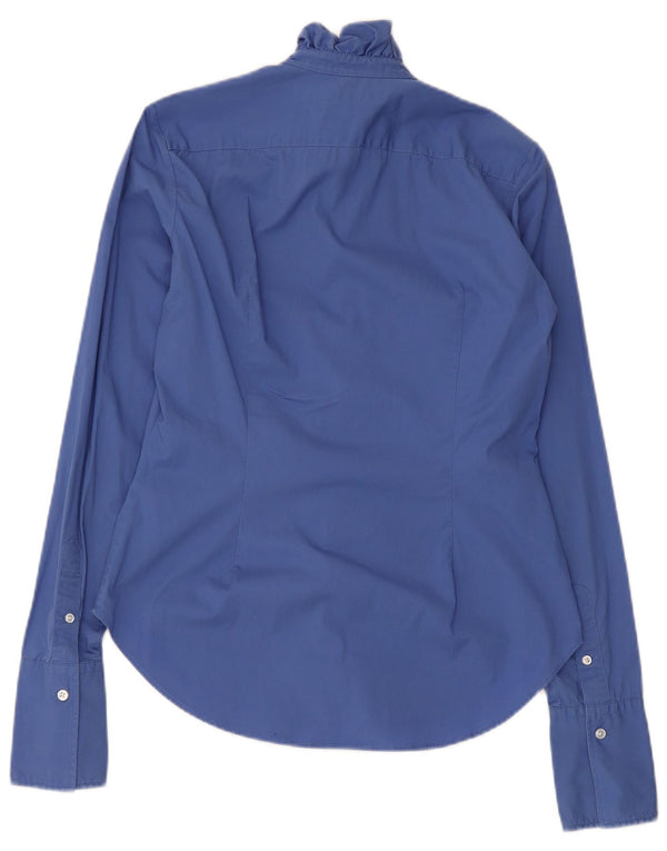 Ralph Lauren blusa feminina slim fit EUA 10 grande algodão azul