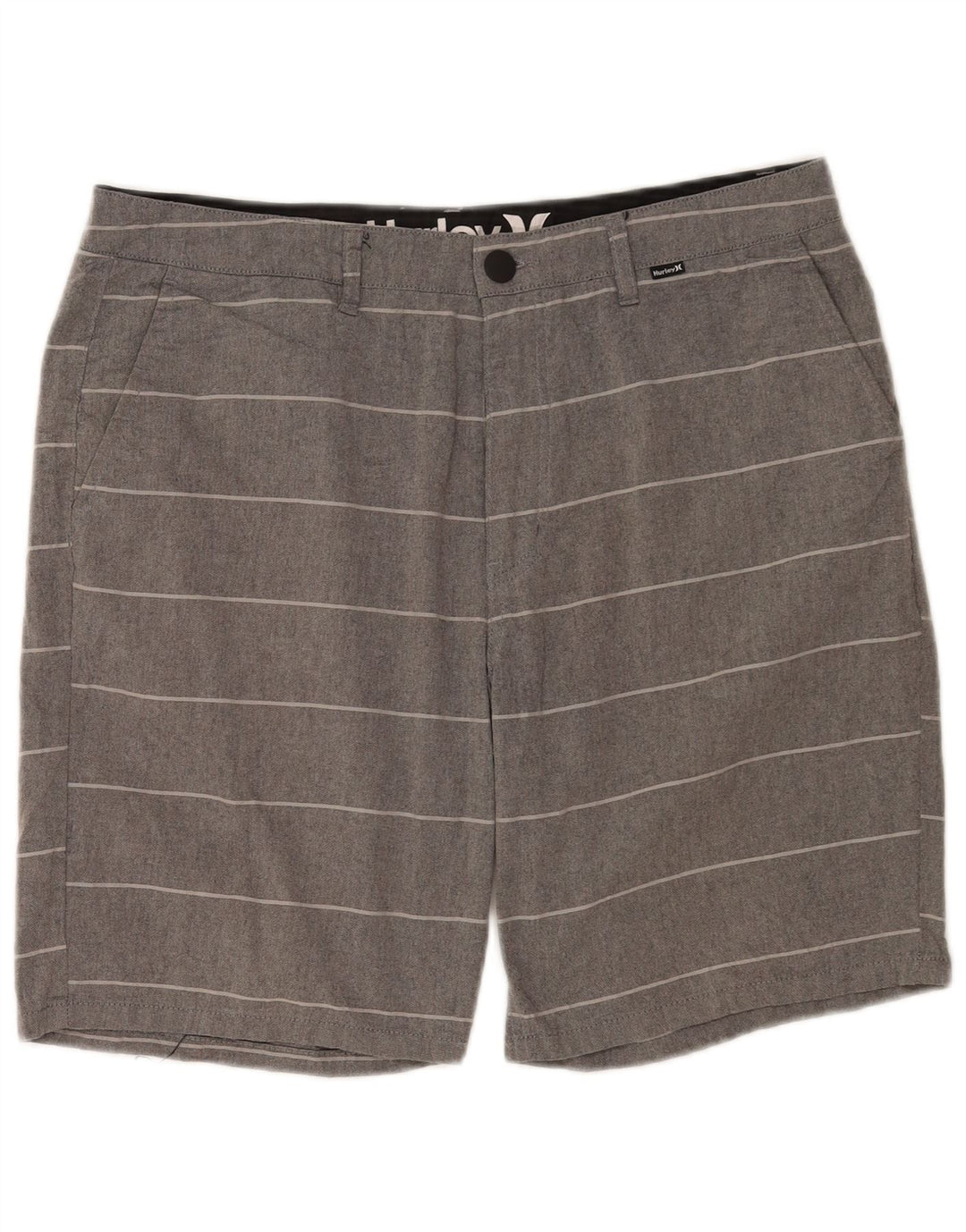 Shorts Chino masculino Hurley W32 algodão listrado cinza médio
