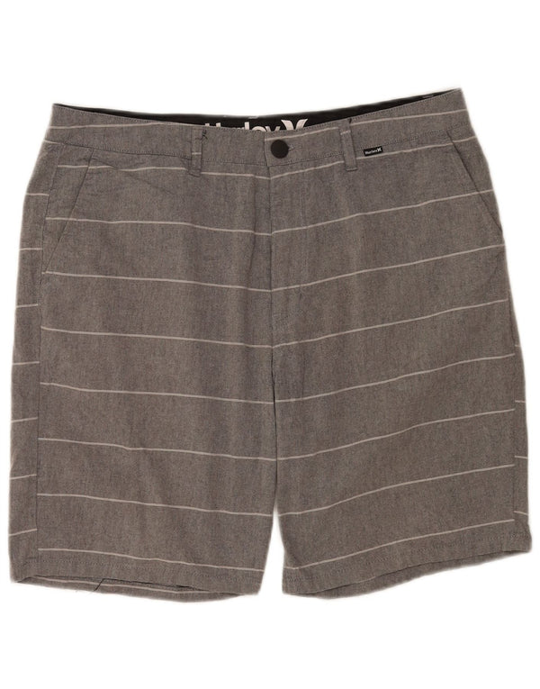 Shorts Chino masculino Hurley W32 algodão listrado cinza médio