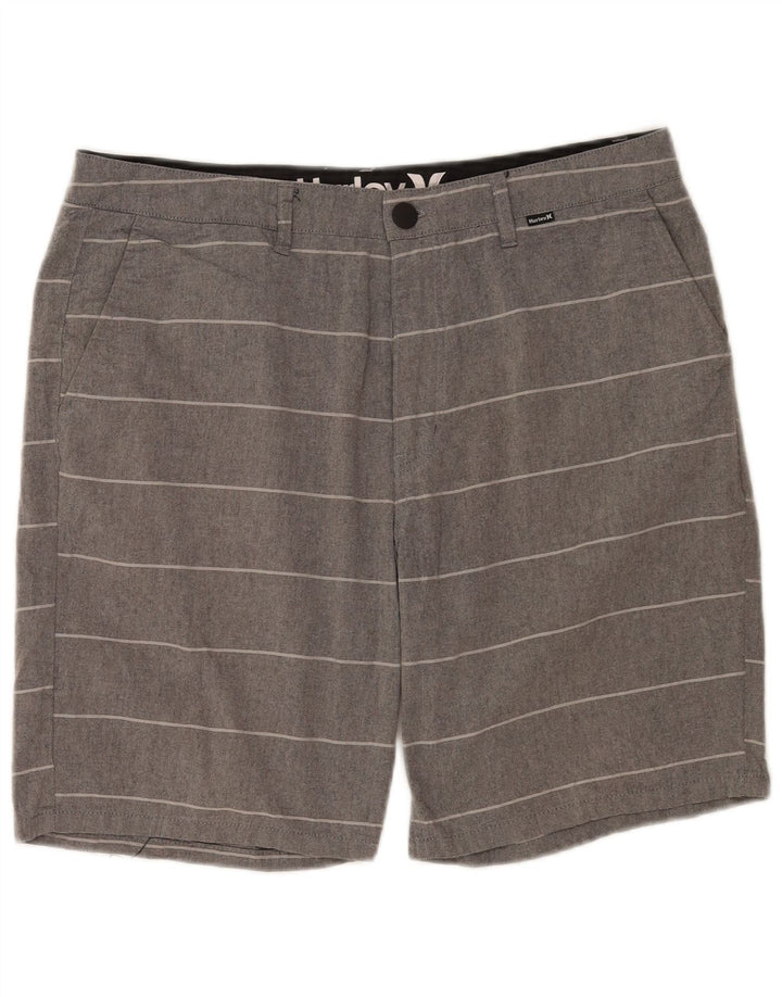 Shorts Chino masculino Hurley W32 algodão listrado cinza médio
