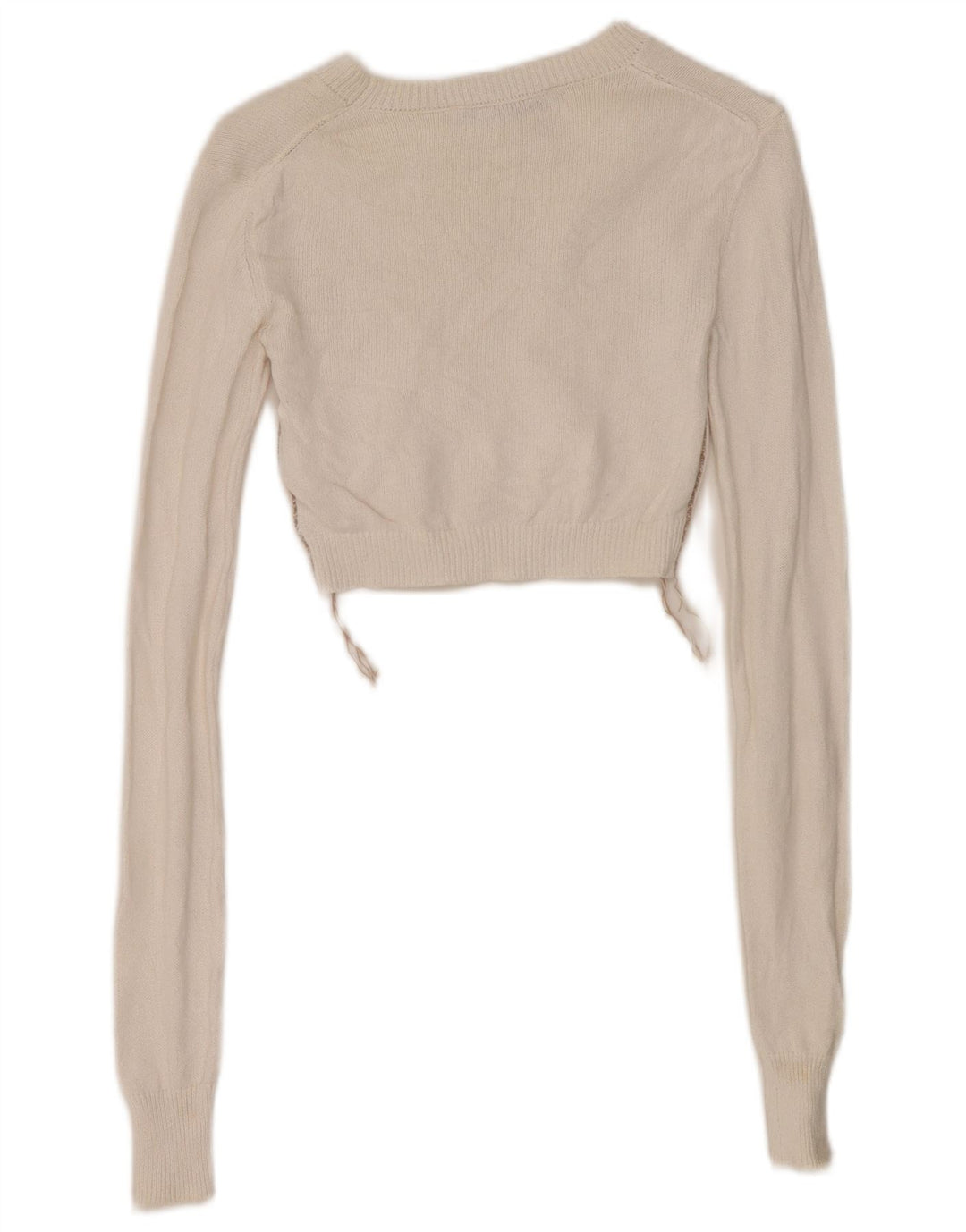 Zara Womens Crop Top Manga Longa Reino Unido 6 XS Branco
