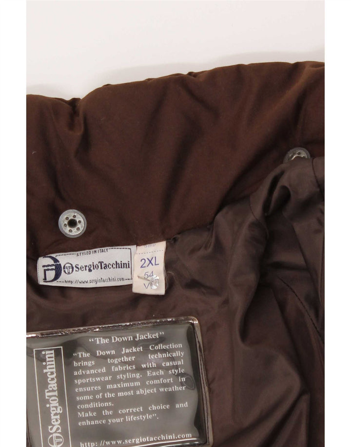 Casaco acolchoado masculino Sergio Tacchini IT 54 2XL policloreto marrom