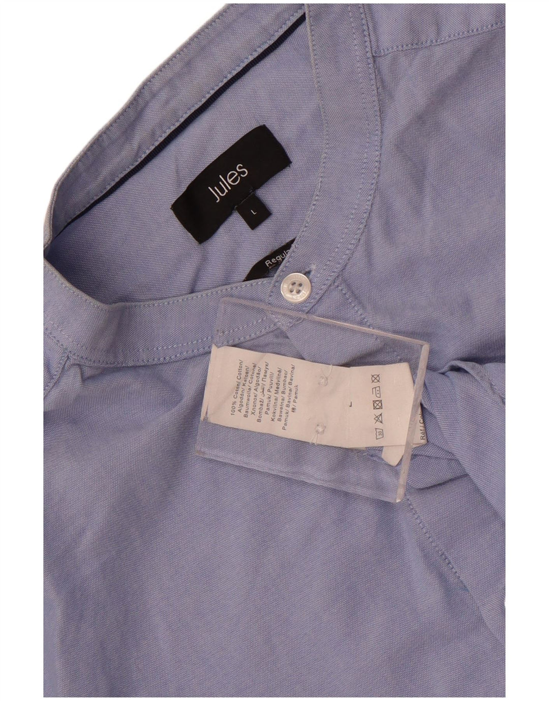 Camisa masculina Jules Regular Fit grande algodão azul