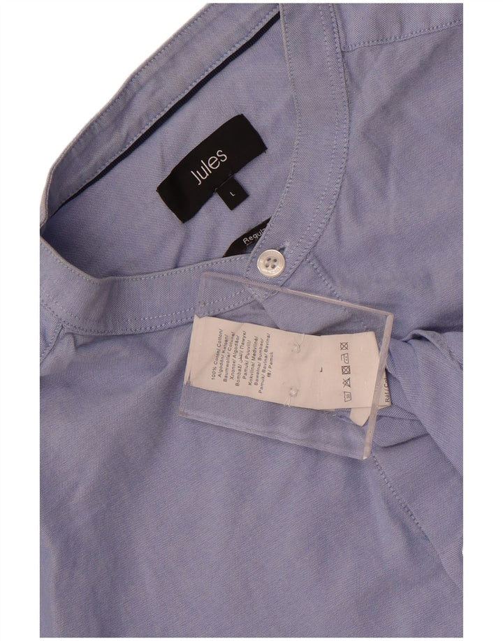 Camisa masculina Jules Regular Fit grande algodão azul