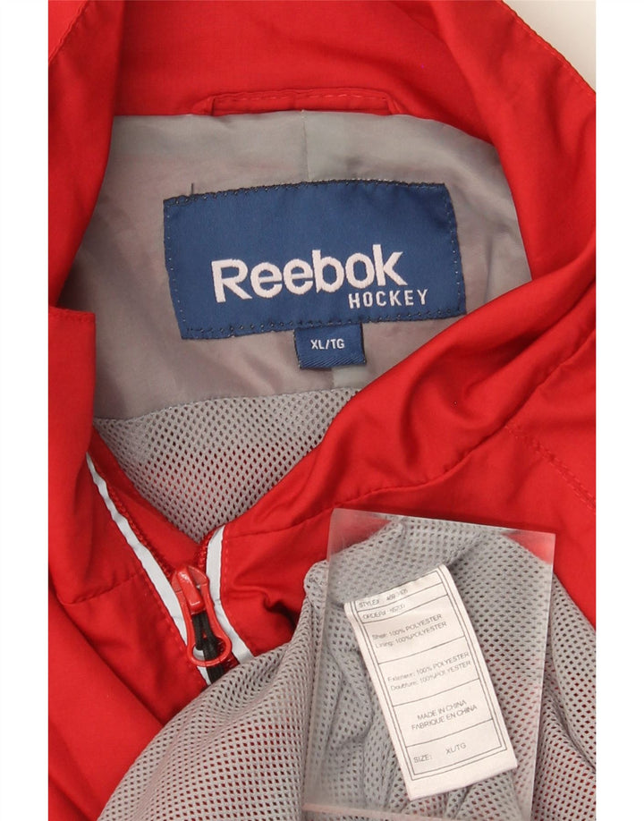 Jaqueta de chuva masculina Reebok UK 42 XL vermelho colorblock poliéster
