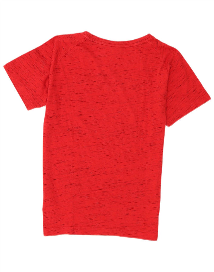 Camiseta masculina Puma pequena de algodão manchado vermelho