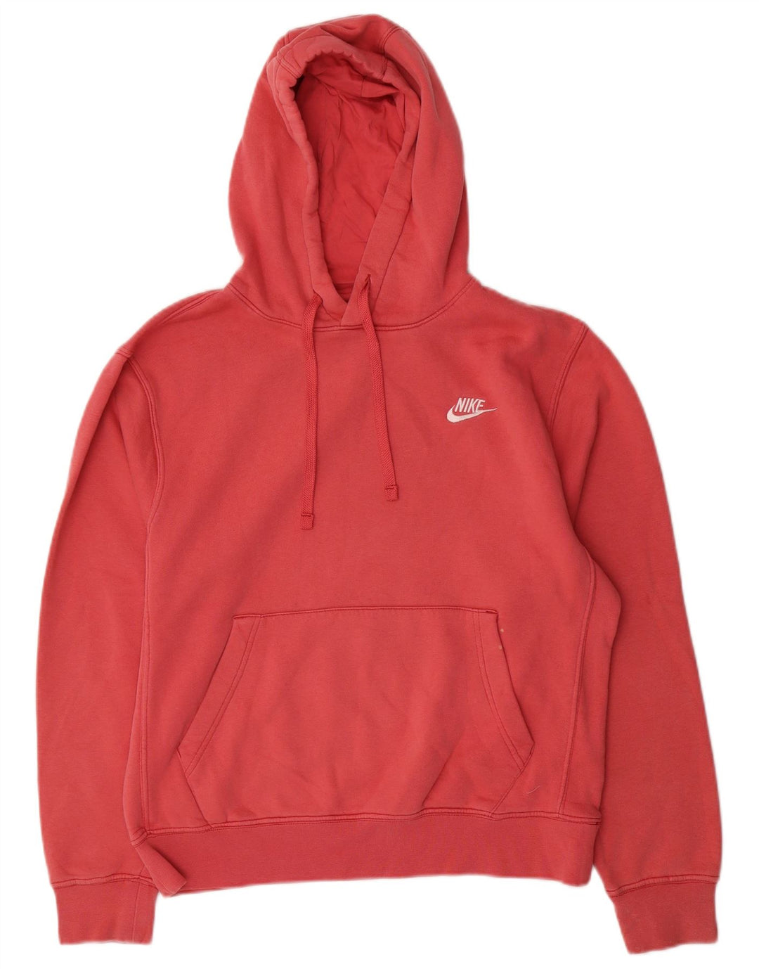 Nike Mens Hoodie Jumper Pequeno Algodão Vermelho