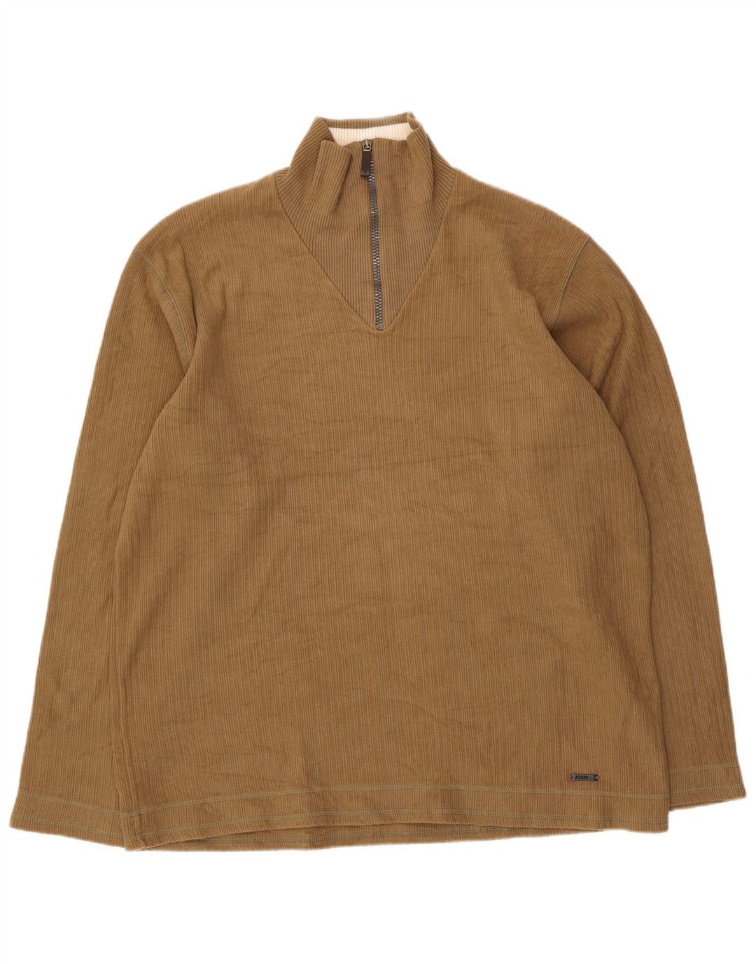 Suéter masculino Joop com zíper e gola XL de algodão marrom