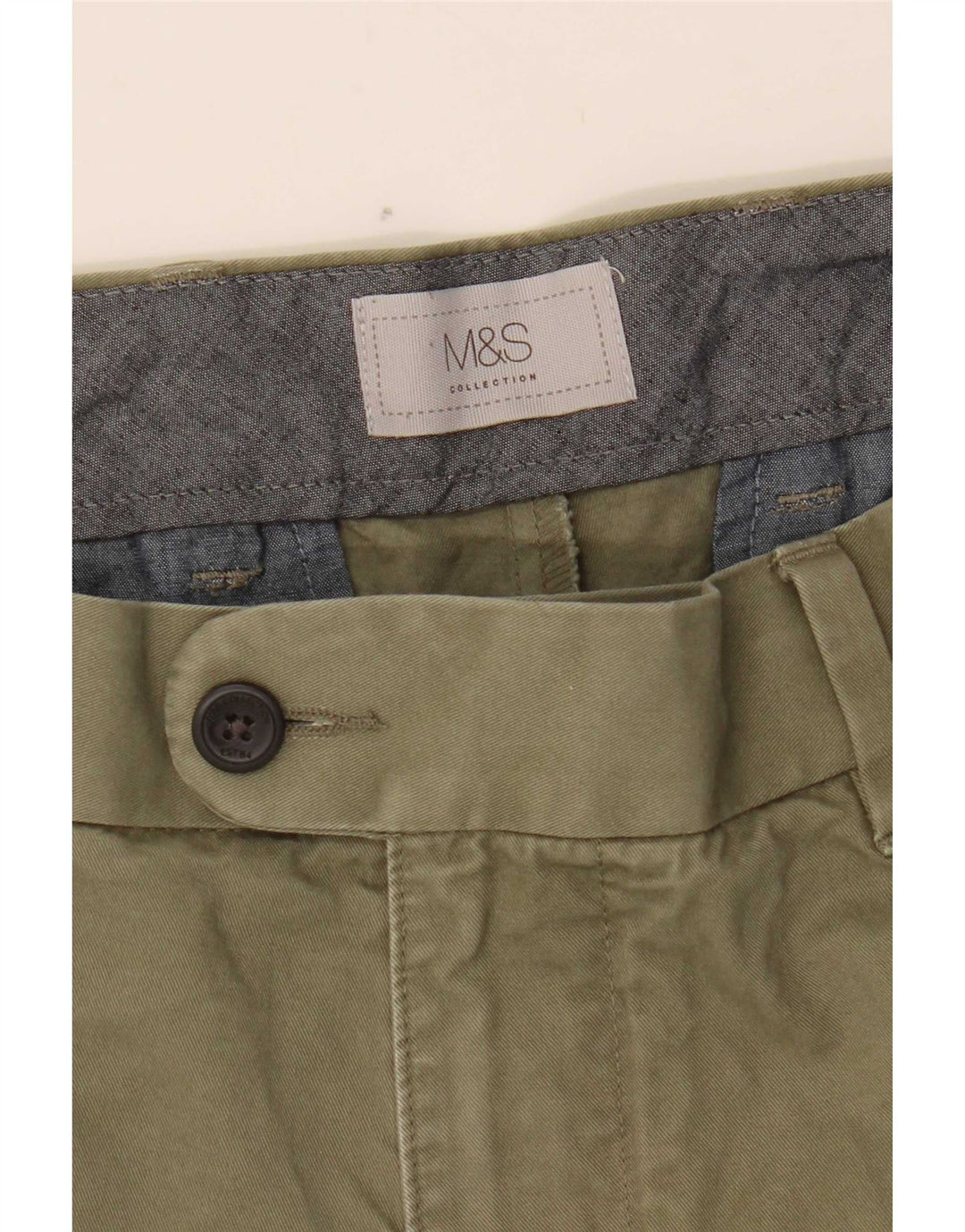 Shorts chino masculino Marks & Spencer W38 XL algodão verde