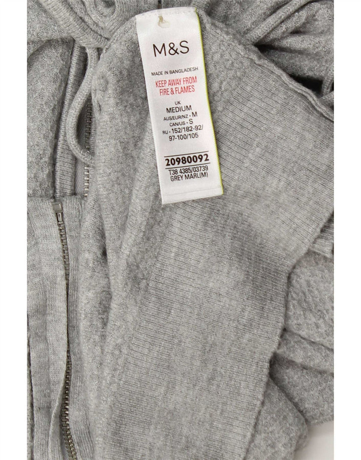 Suéter feminino com capuz e zíper Marks & Spencer Reino Unido 14 Viscose cinza médio