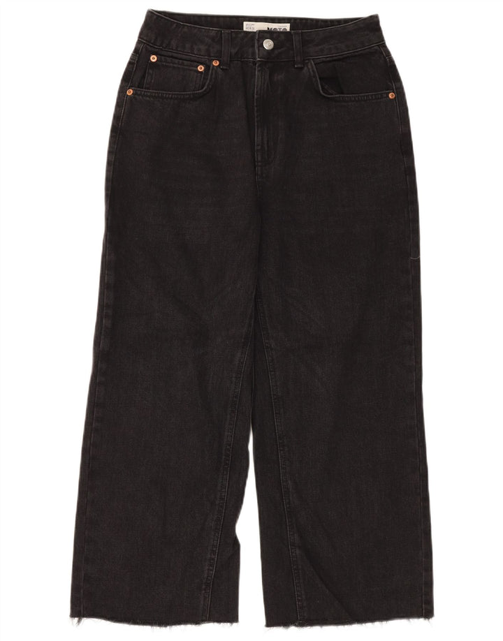 Jeans feminino de perna larga TOPSHOP W28 L23 poliéster preto