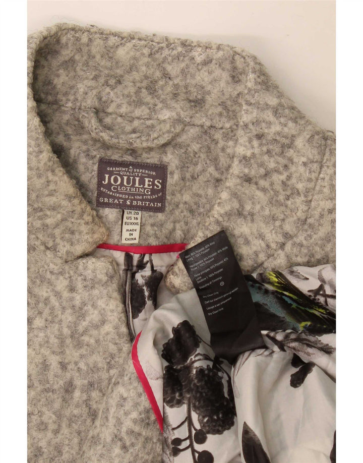 Sobretudo feminino Joules UK 20 2XL poliéster manchado cinza
