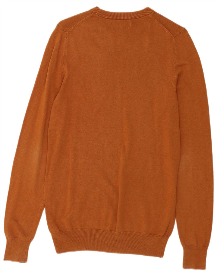 Suéter masculino Marks & Spencer com gola redonda XS de algodão marrom