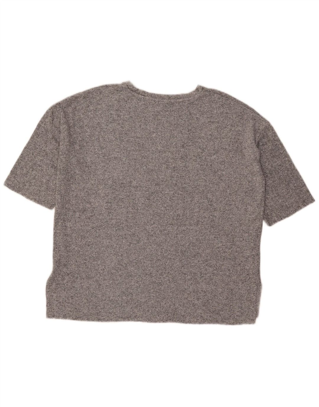 Camiseta feminina grande da Zara UK 10 pequena viscose manchada cinza