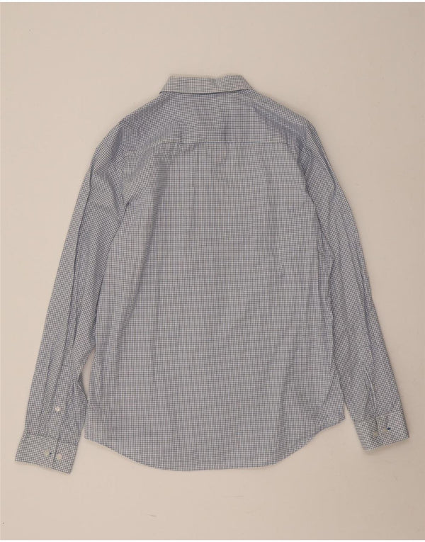 Camisa masculina Calvin Klein Slim Fit grande algodão xadrez azul