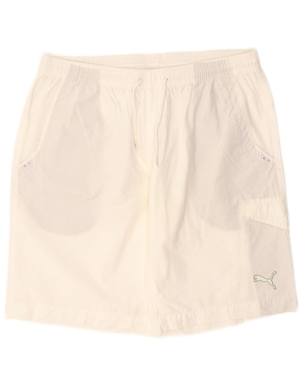 Shorts esportivos masculinos Puma grande algodão branco