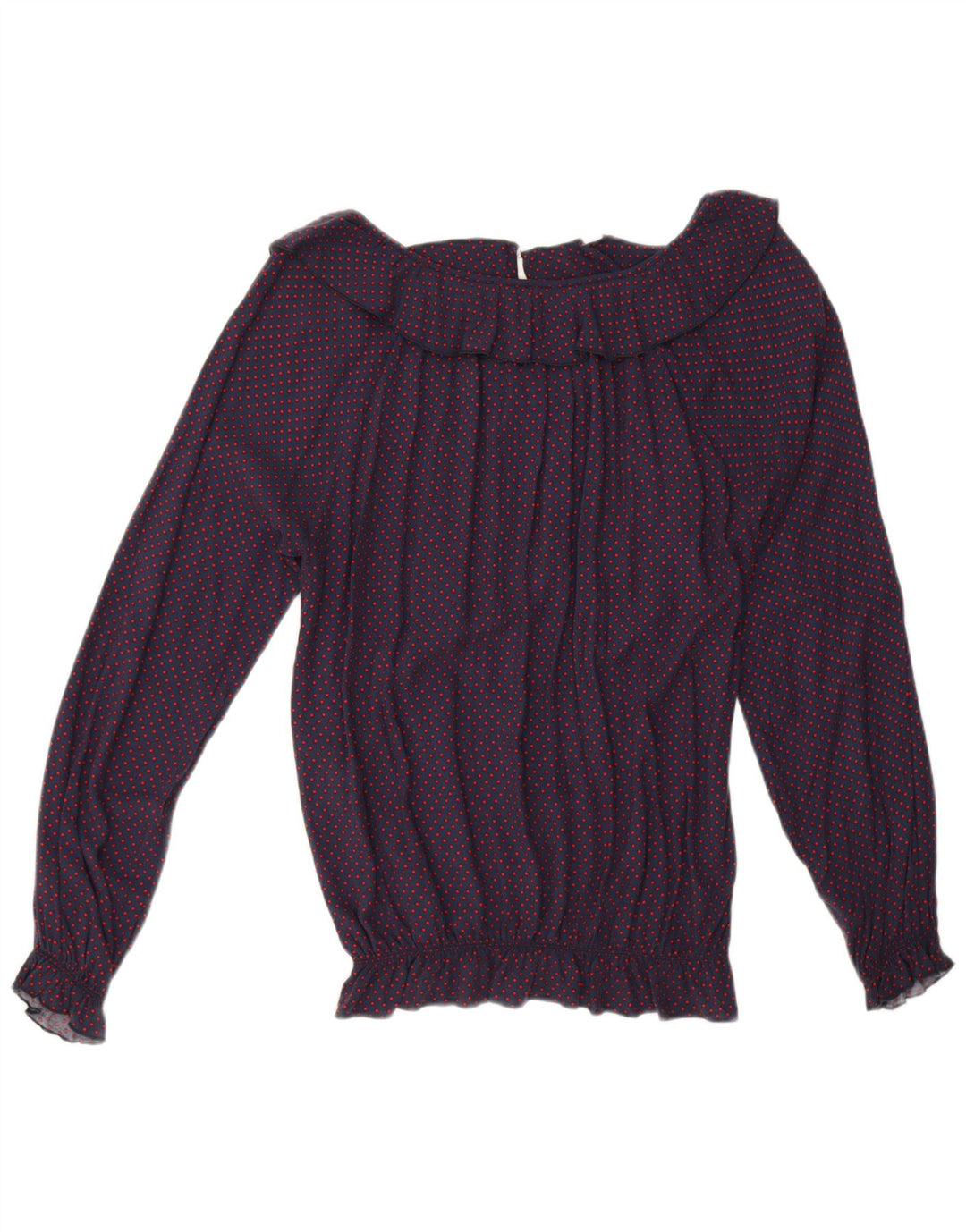 Blusa feminina Fornarina UK 14 médio azul marinho manchado retrô