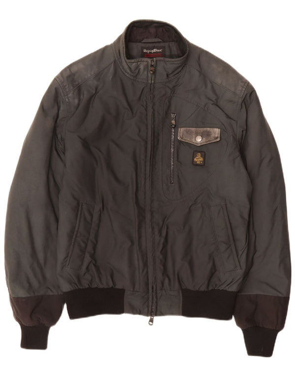 Jaqueta bomber masculina Refrigiwear UK 40 grande poliamida cinza