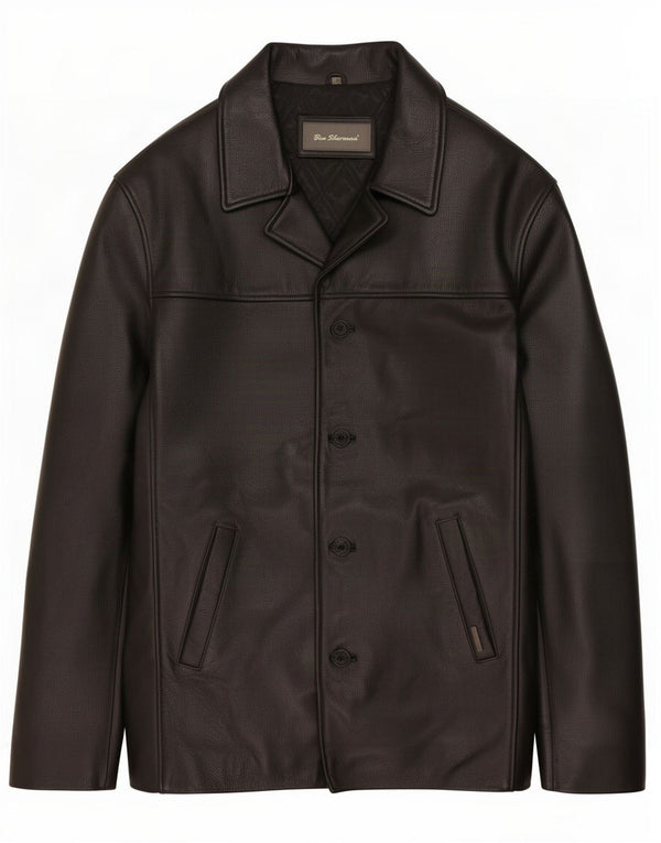 Jaqueta de couro masculina Ben Sherman UK 40 grande preta