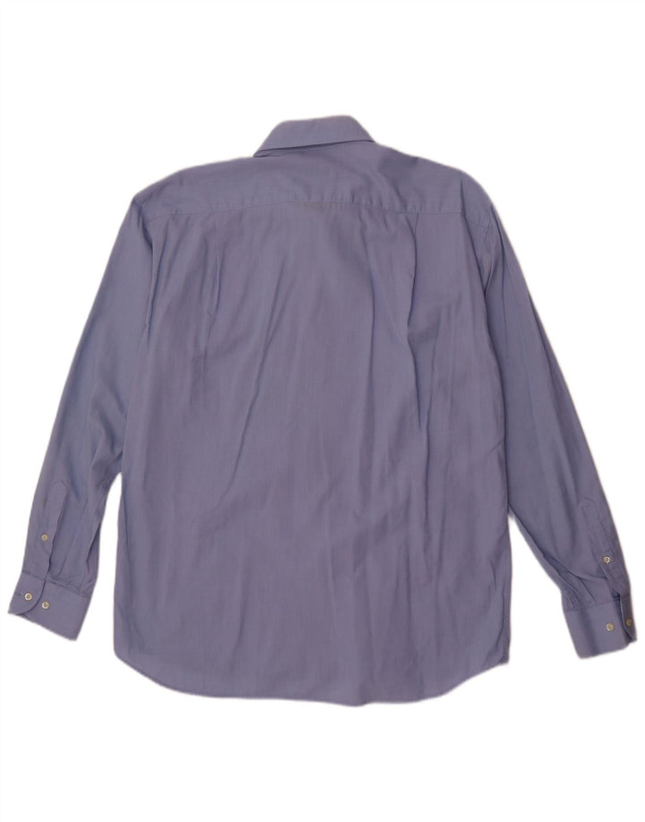 Camisa masculina Roccobarocco tamanho 42 16 1/2 grande algodão azul