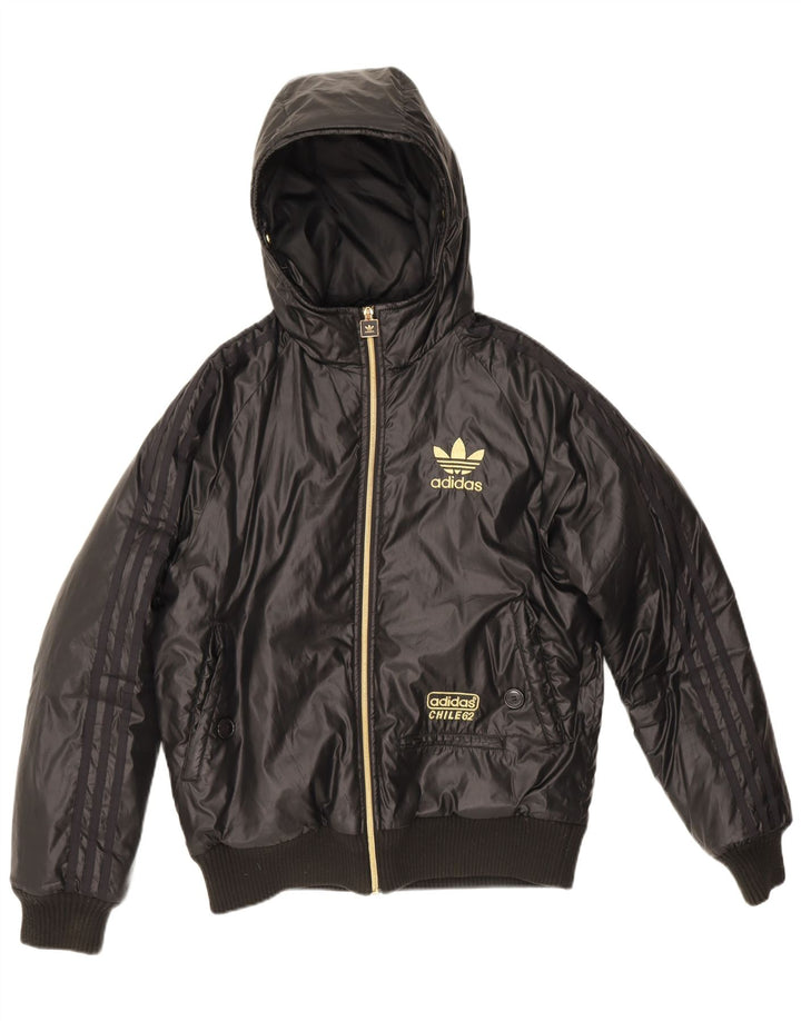 Adidas Mens Jaqueta Acolchoada Com Capuz UK 36 Pequeno Poliéster Preto
