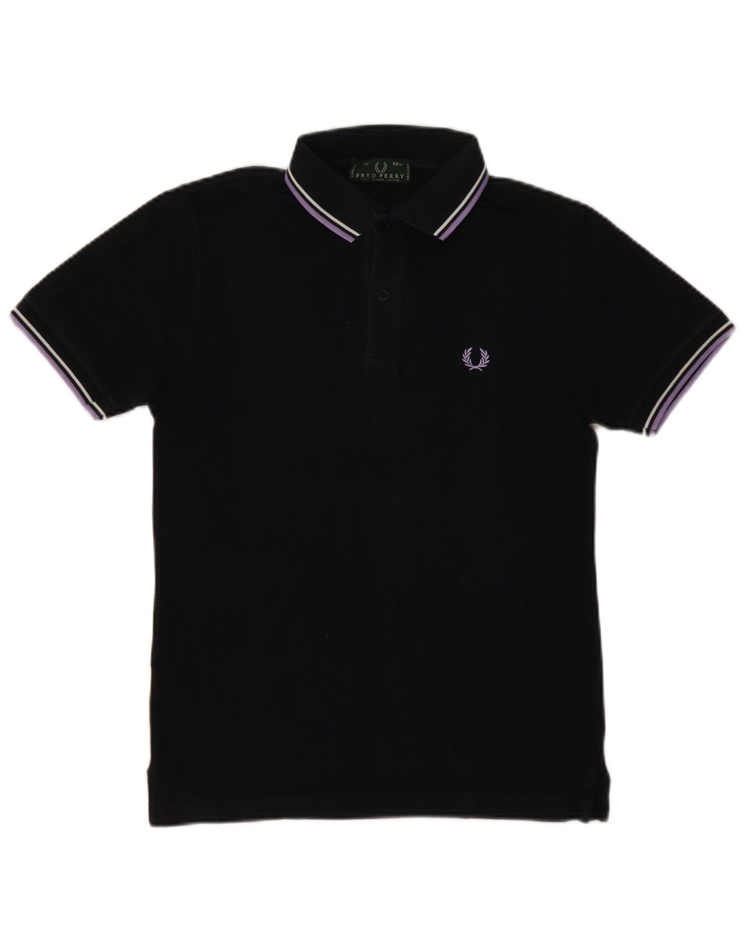 Camisa pólo masculina FRED PERRY pequena de algodão preto