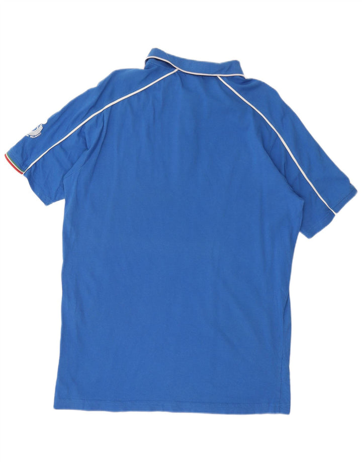 Camisa polo gráfica masculina Asics Italia 2XL algodão azul