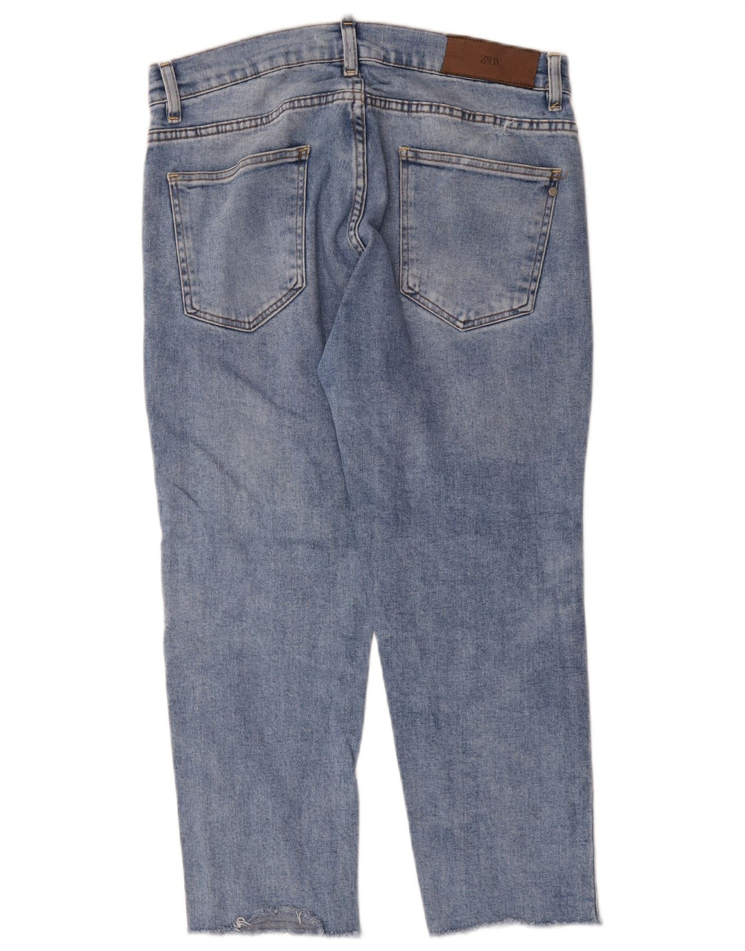 Calça jeans masculina Zara cortada grande W32 L24 azul