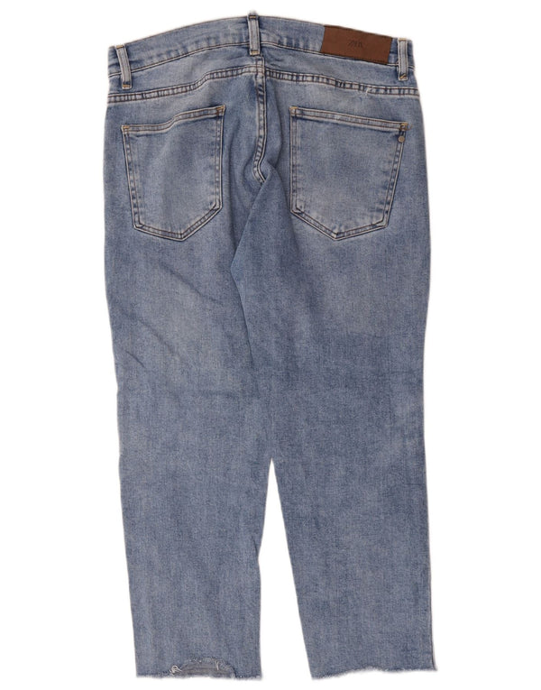 Calça jeans masculina Zara cortada grande W32 L24 azul