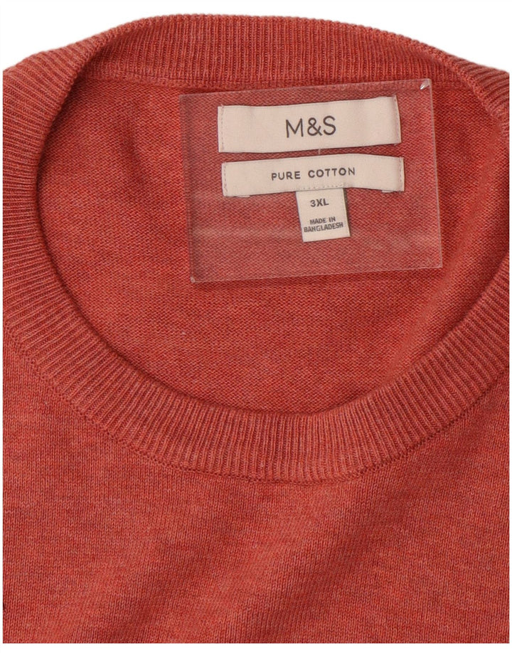Suéter masculino Marks & Spencer com gola redonda 3XL algodão vermelho