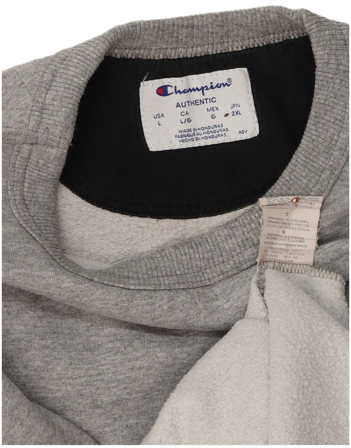 CHAMPION Moletom Masculino Jumper Grande Algodão Cinza