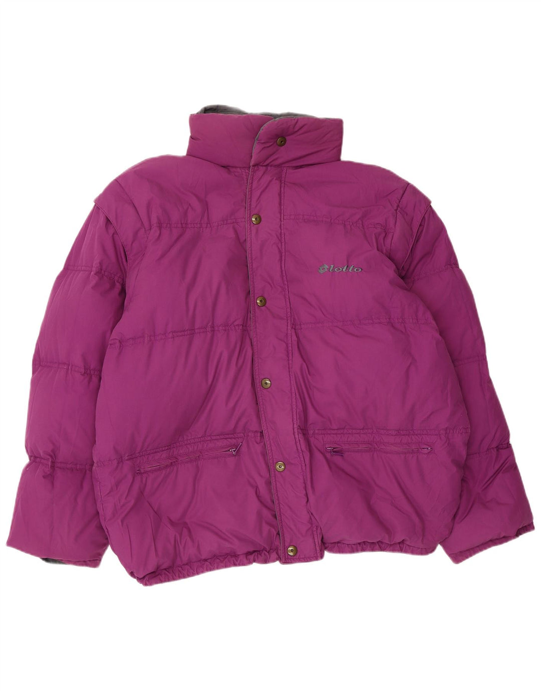 Jaqueta acolchoada reversível masculina Lotto UK 38 poliéster cinza médio