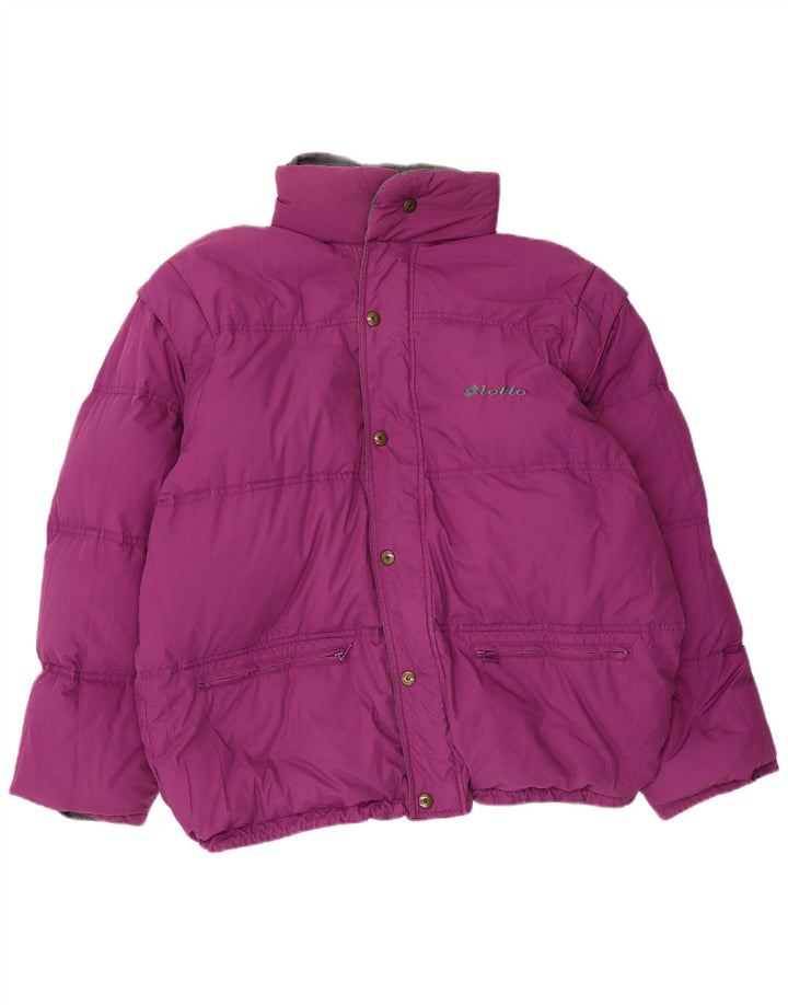 Jaqueta acolchoada reversível masculina Lotto UK 38 poliéster cinza médio