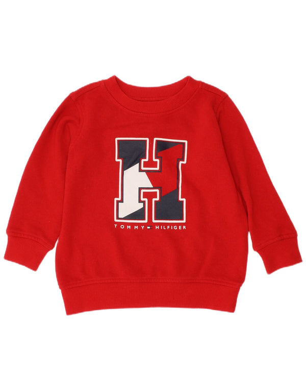 Moletom Tommy Hilfiger para bebês meninas com estampa gráfica 18-24 meses algodão vermelho
