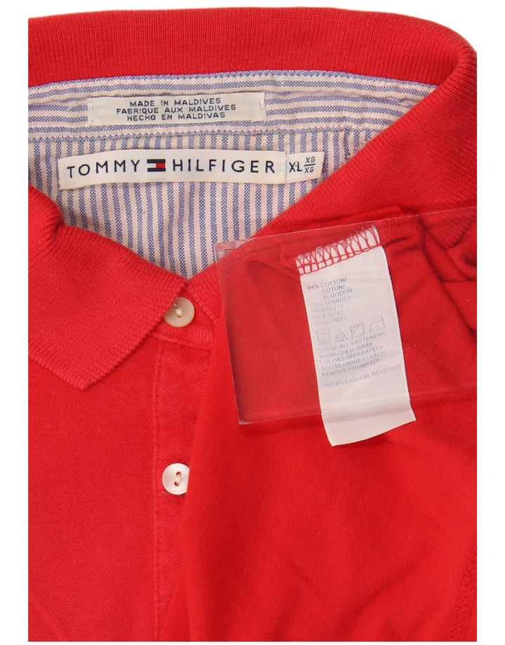 Camisa polo feminina TOMMY HILFIGER UK 18 XL algodão vermelho