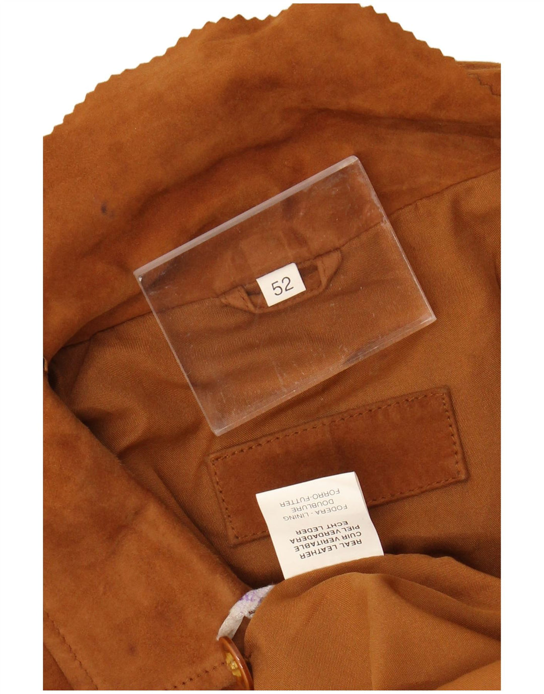 Jaqueta masculina de camurça VINTAGE IT 52 XL couro bege